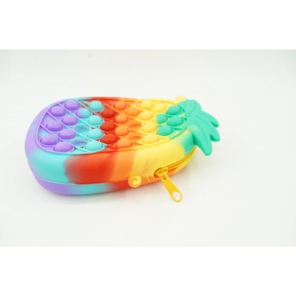 Jucarie antistres din silicon, Flippy, Pop It Now and Flip It, Geanta mica, Ananas, Multicolor, Model 1-3