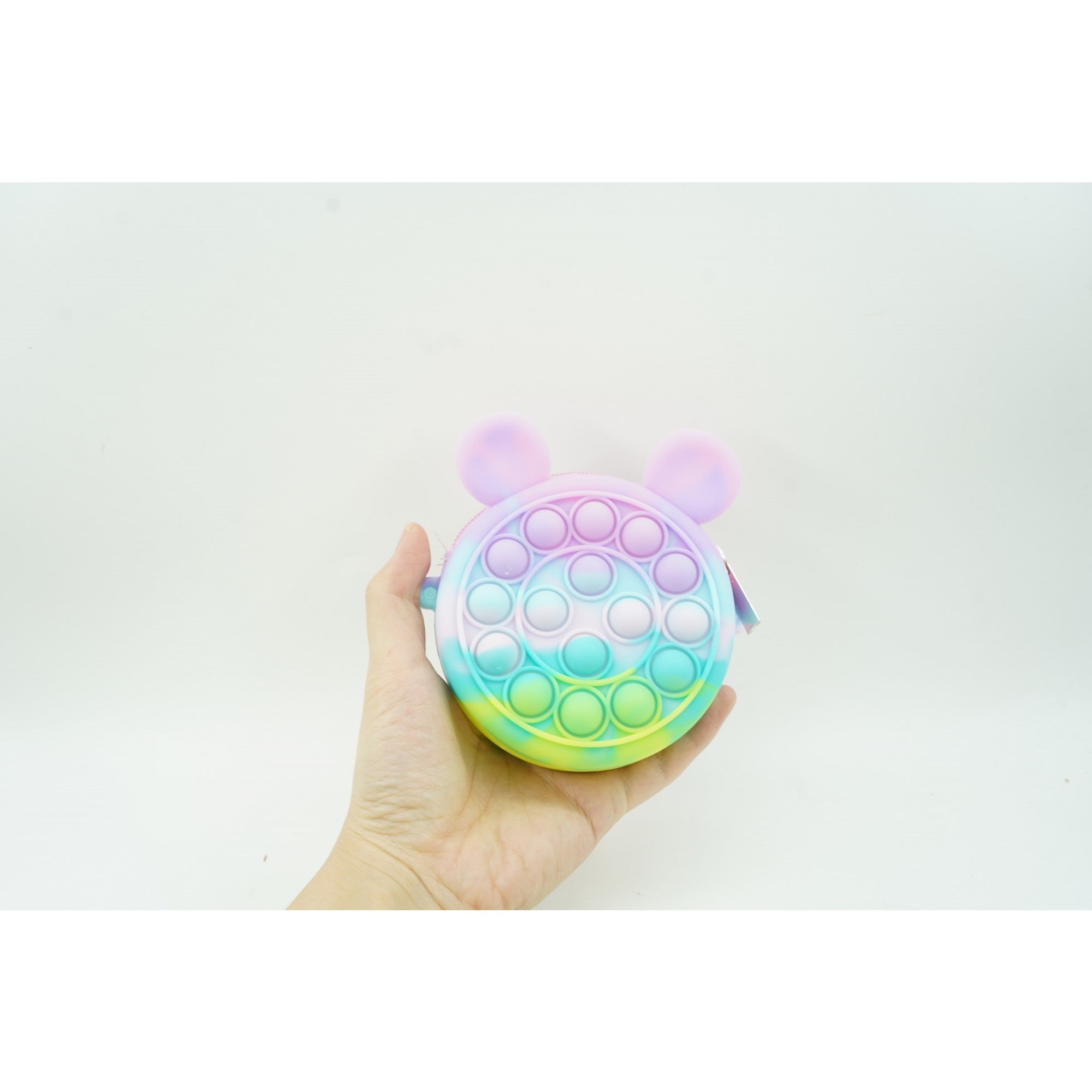 Jucarie antistres din silicon Flippy, Pop it Now and Flip It ,Mini Geanta, Mickey Mouse, 6 cm, Macarons-2