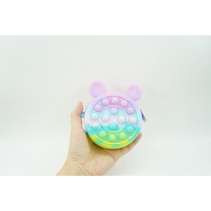 Jucarie antistres din silicon Flippy, Pop it Now and Flip It ,Mini Geanta, Mickey Mouse, 6 cm, Macarons-2