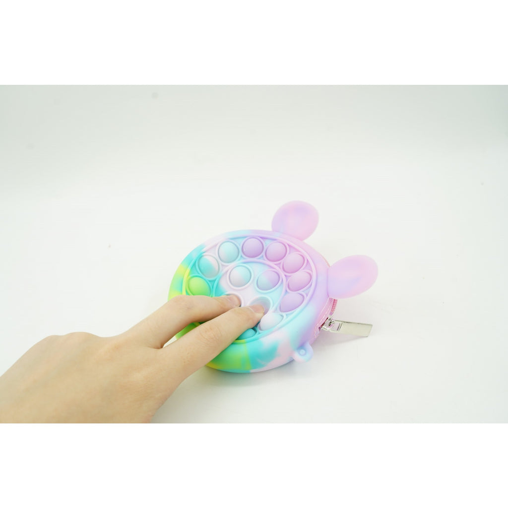 Jucarie antistres din silicon Flippy, Pop it Now and Flip It ,Mini Geanta, Mickey Mouse, 6 cm, Macarons-3