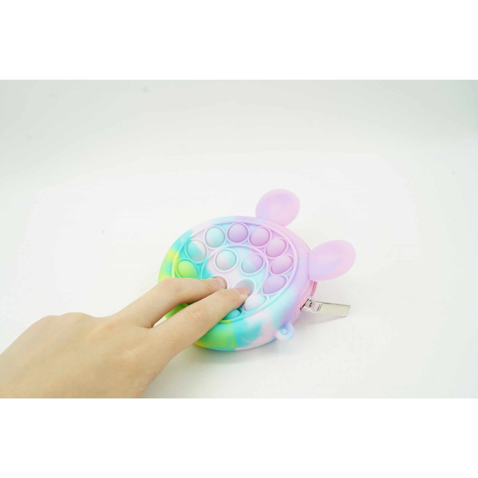 Jucarie antistres din silicon Flippy, Pop it Now and Flip It ,Mini Geanta, Mickey Mouse, 6 cm, Macarons-3