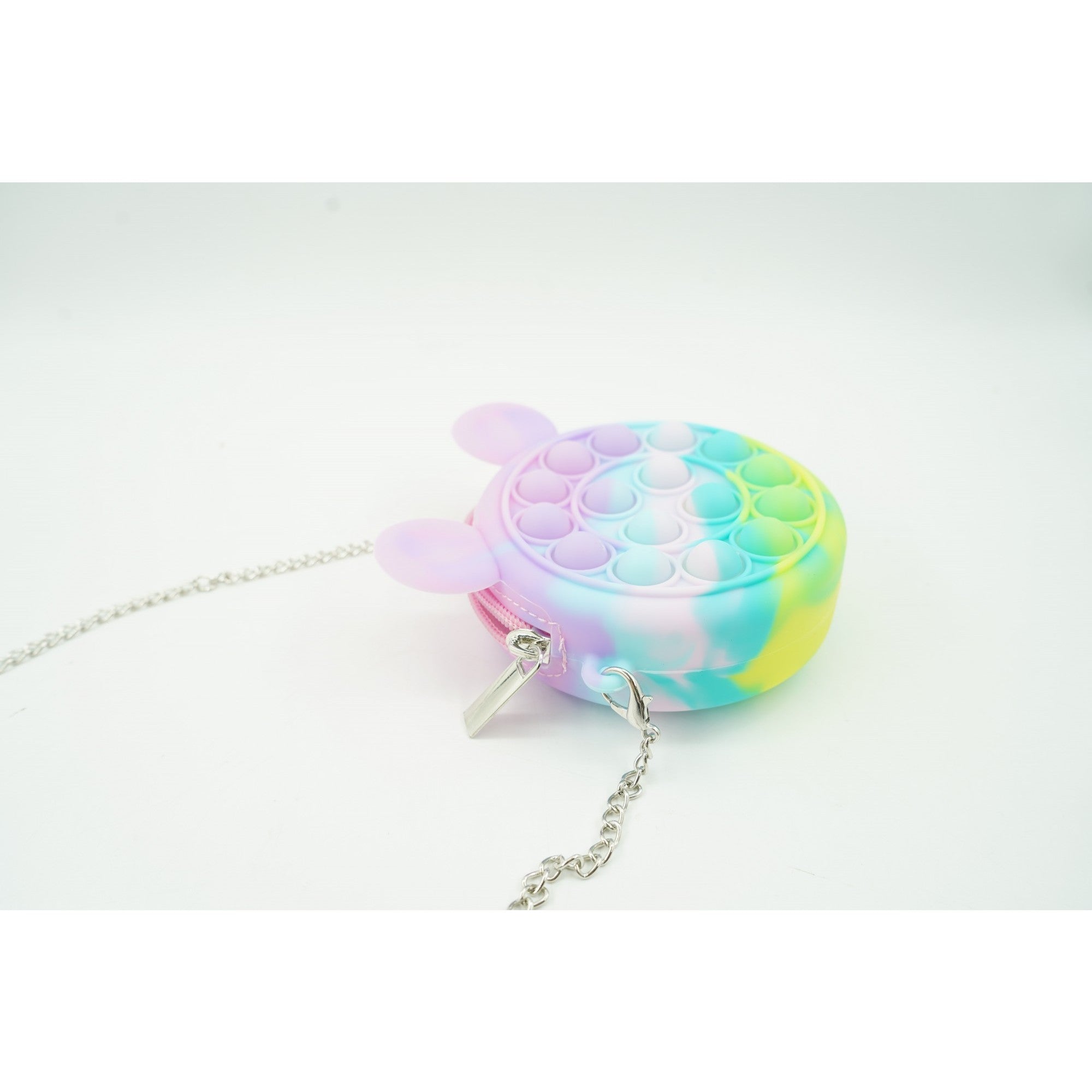 Jucarie antistres din silicon Flippy, Pop it Now and Flip It ,Mini Geanta, Mickey Mouse, 6 cm, Macarons-4