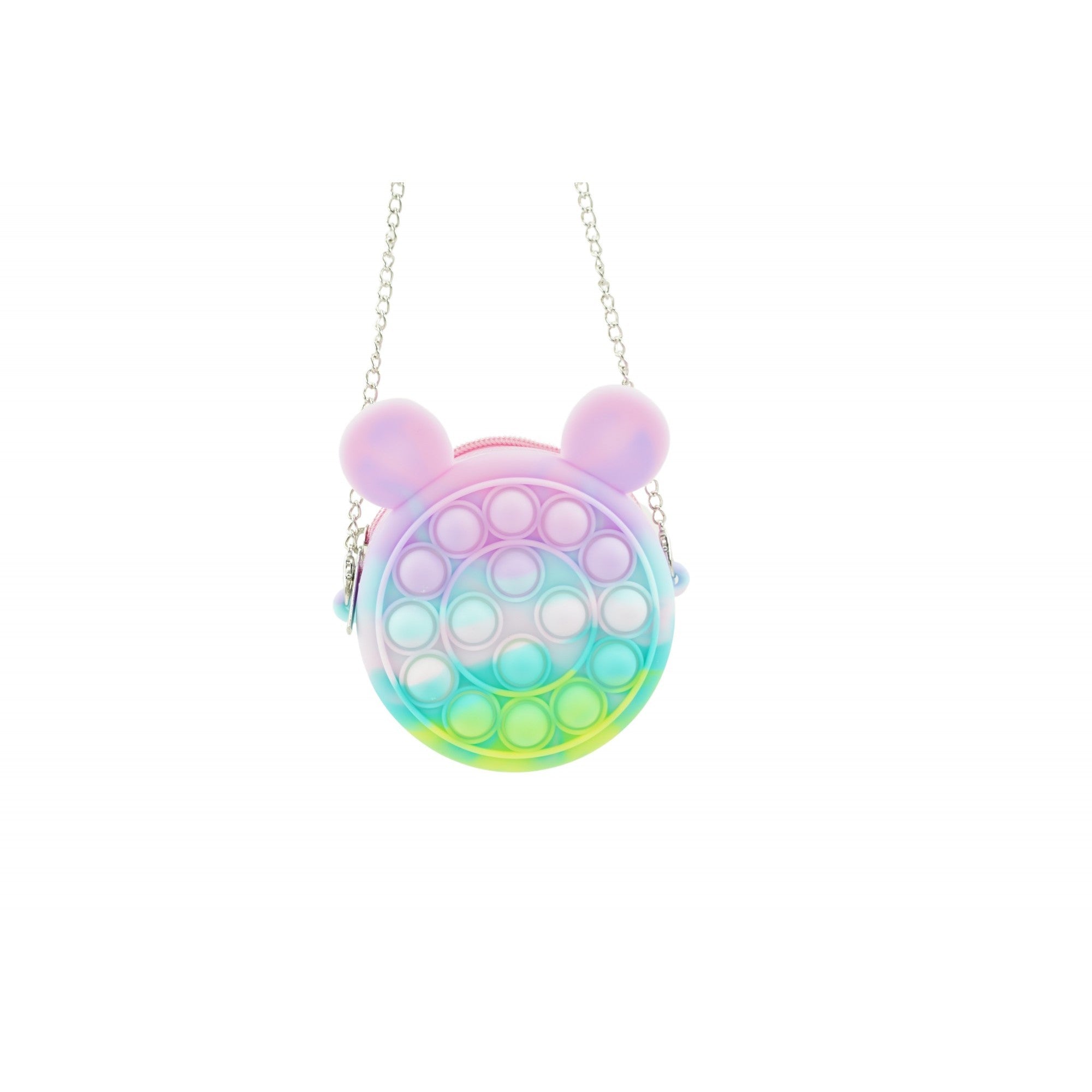 Jucarie antistres din silicon Flippy, Pop it Now and Flip It ,Mini Geanta, Mickey Mouse, 6 cm, Macarons-0