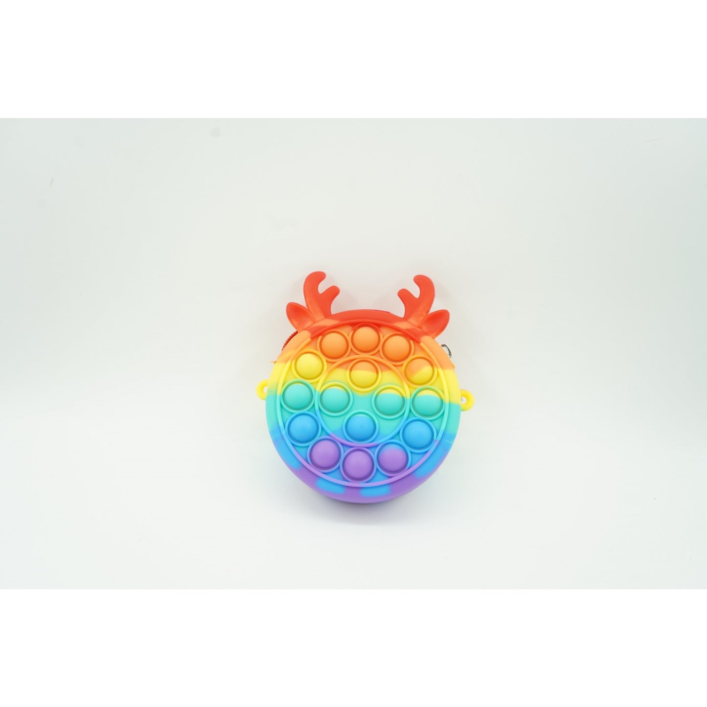 Jucarie antistres din silicon Flippy, Pop it Now and Flip It ,Mini Geanta, Ren, 6 cm, Curcubeu-1