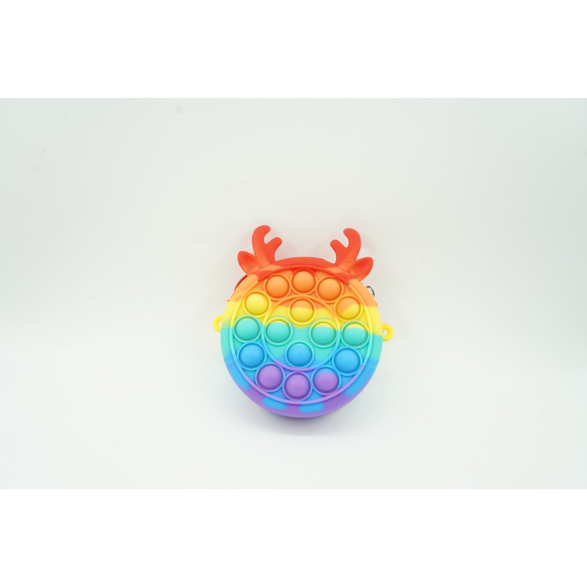 Jucarie antistres din silicon Flippy, Pop it Now and Flip It ,Mini Geanta, Ren, 6 cm, Curcubeu-1