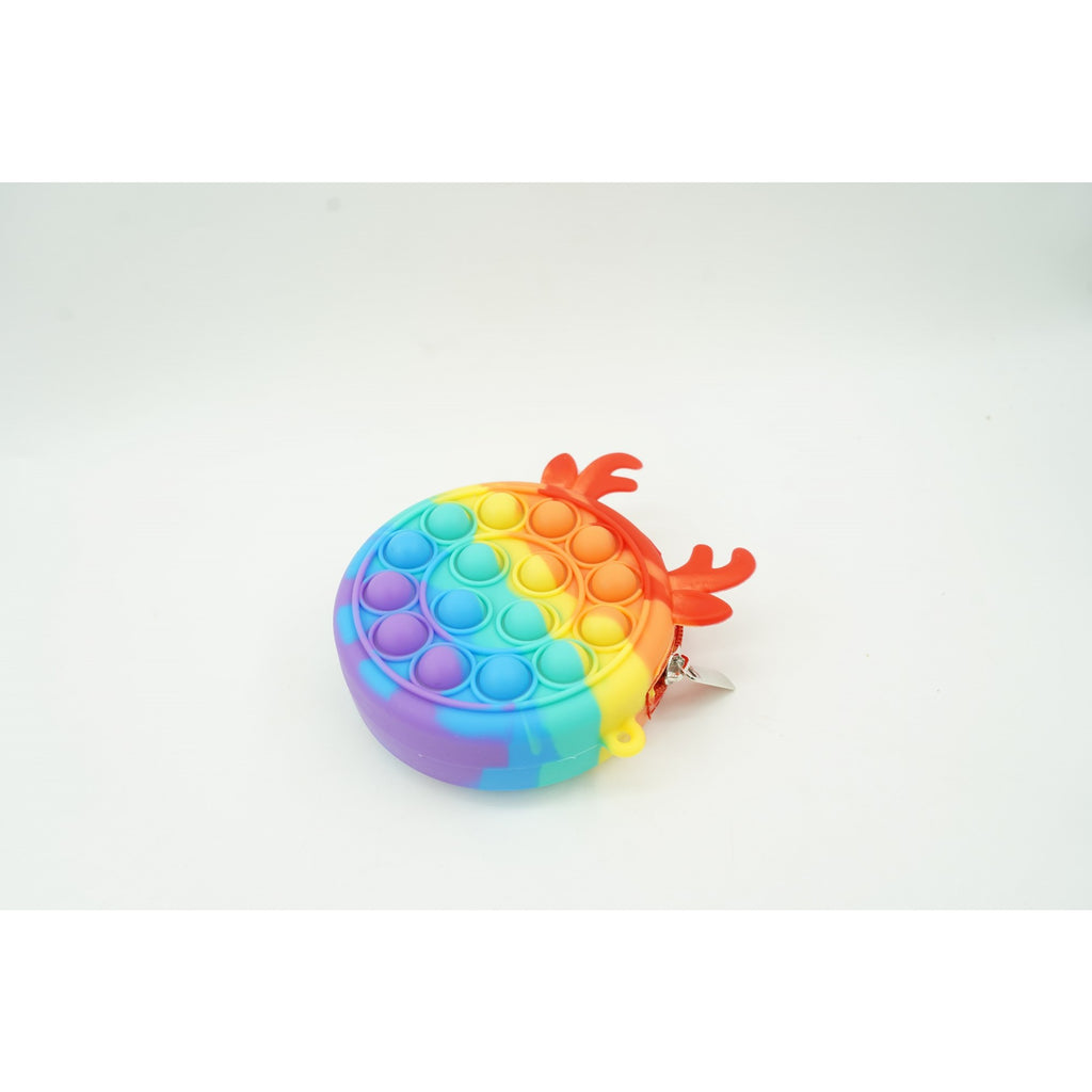 Jucarie antistres din silicon Flippy, Pop it Now and Flip It ,Mini Geanta, Ren, 6 cm, Curcubeu-2