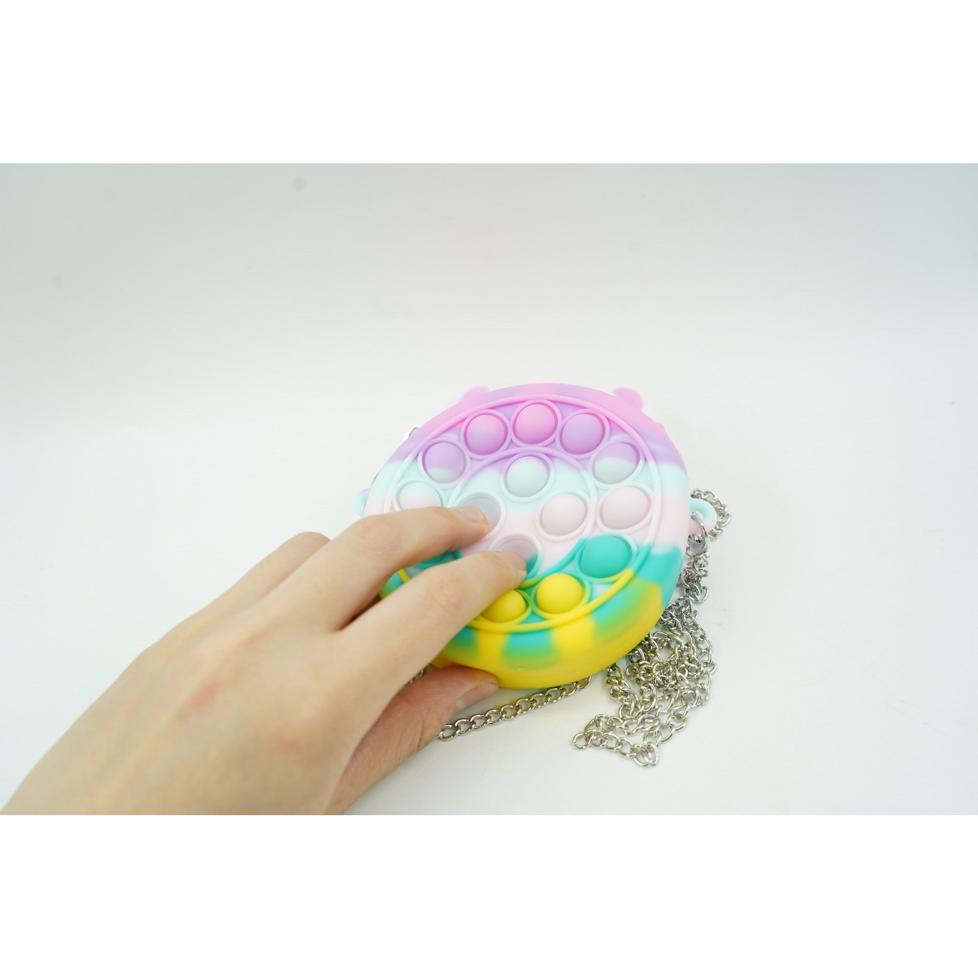 Jucarie antistres din silicon Flippy, Pop it Now and Flip It ,Mini Geanta, Ren, 6 cm, Macarons-2