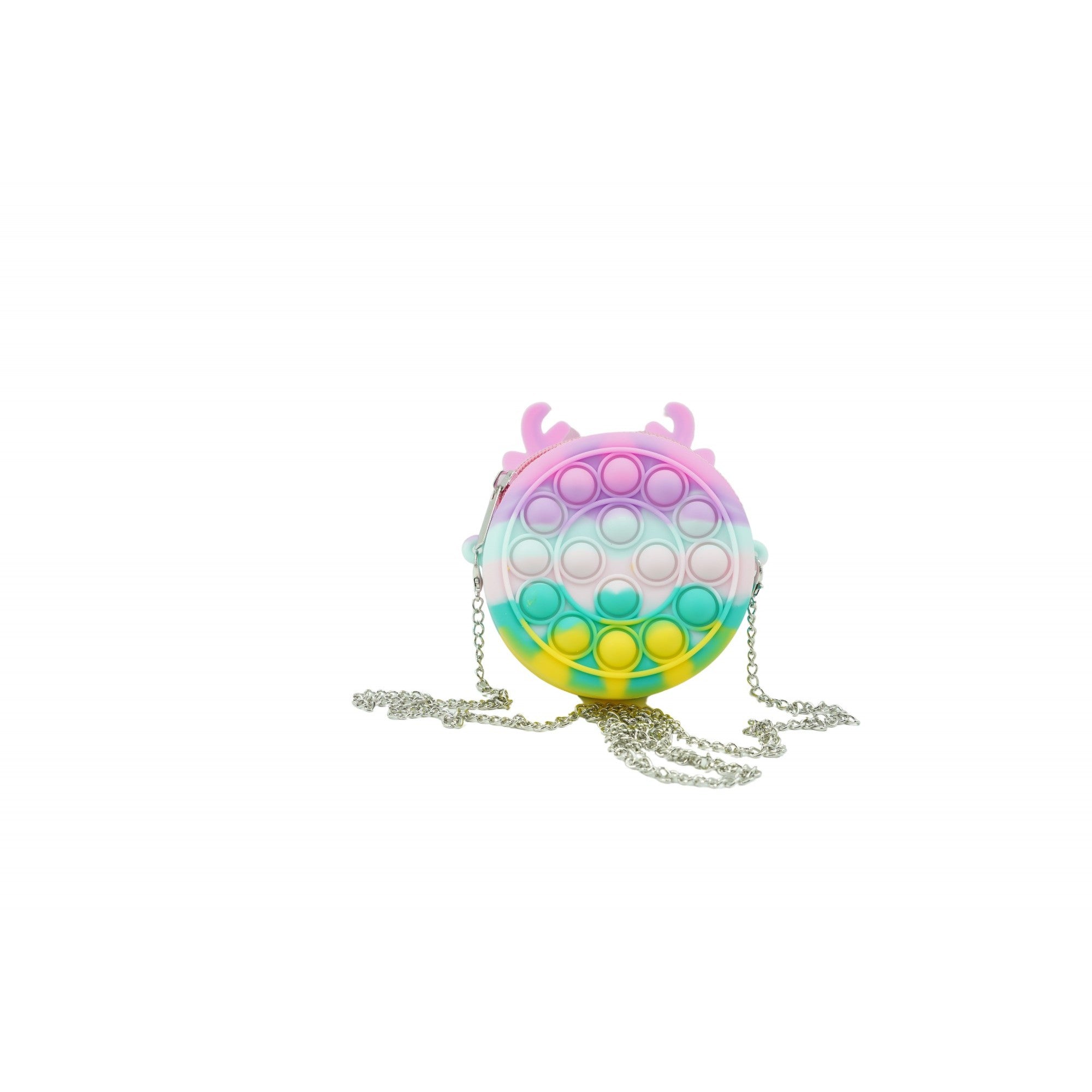 Jucarie antistres din silicon Flippy, Pop it Now and Flip It ,Mini Geanta, Ren, 6 cm, Macarons-0
