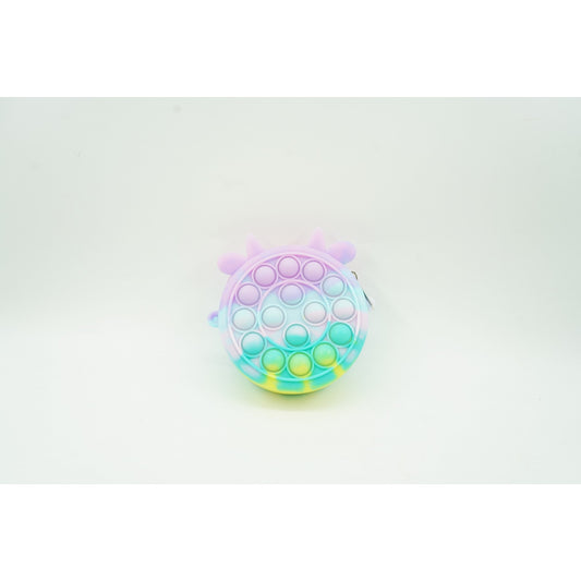 Jucarie antistres din silicon Flippy, Pop it Now and Flip It ,Mini Geanta, Vacuta, 6 cm, Macarons-1