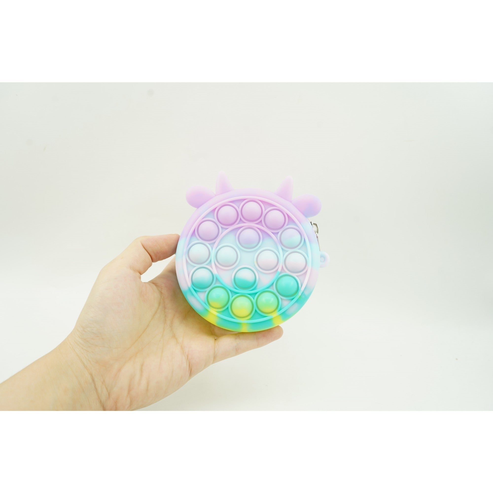 Jucarie antistres din silicon Flippy, Pop it Now and Flip It ,Mini Geanta, Vacuta, 6 cm, Macarons-2