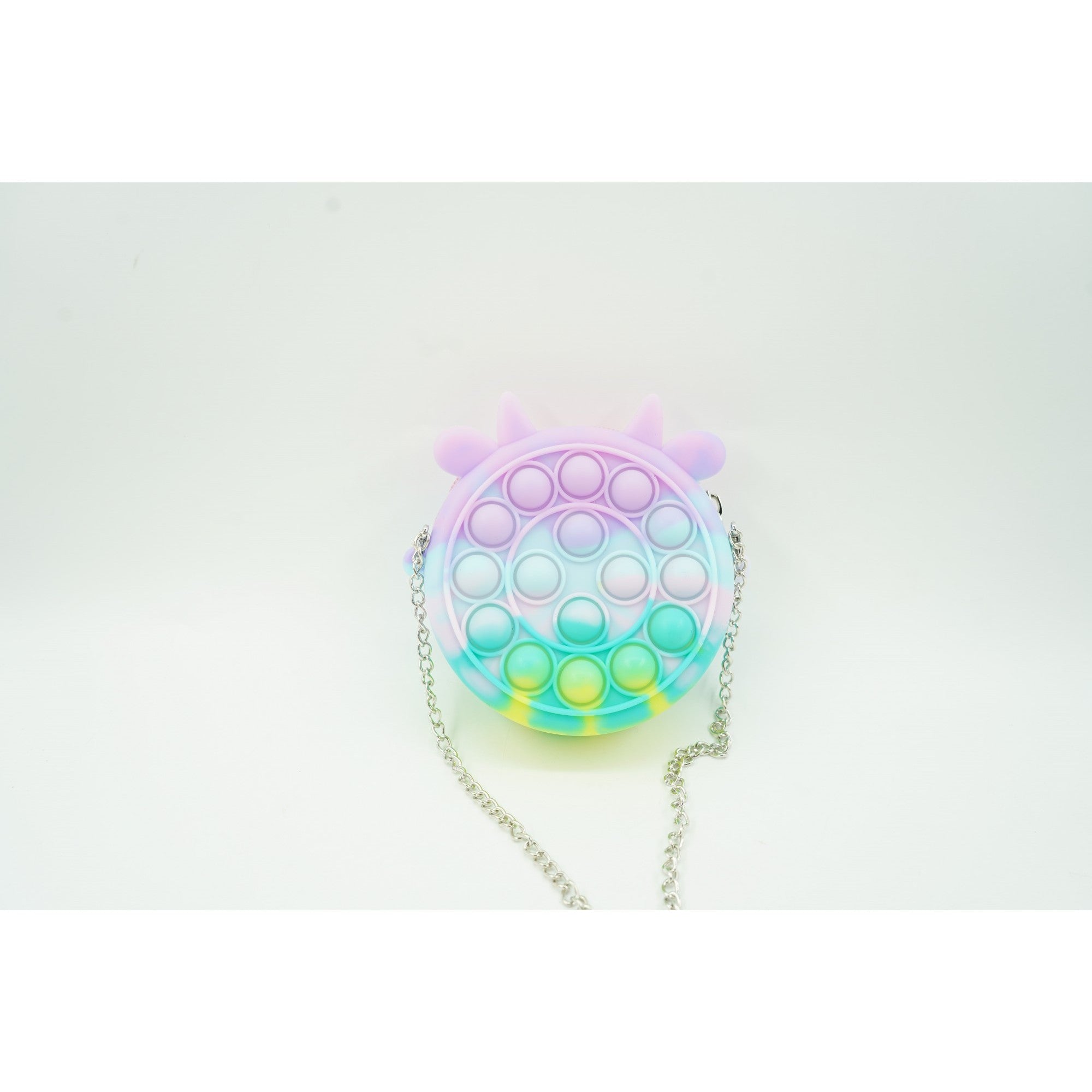 Jucarie antistres din silicon Flippy, Pop it Now and Flip It ,Mini Geanta, Vacuta, 6 cm, Macarons-3