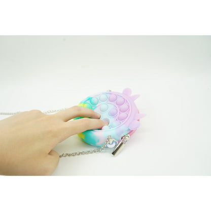 Jucarie antistres din silicon Flippy, Pop it Now and Flip It ,Mini Geanta, Vacuta, 6 cm, Macarons-4