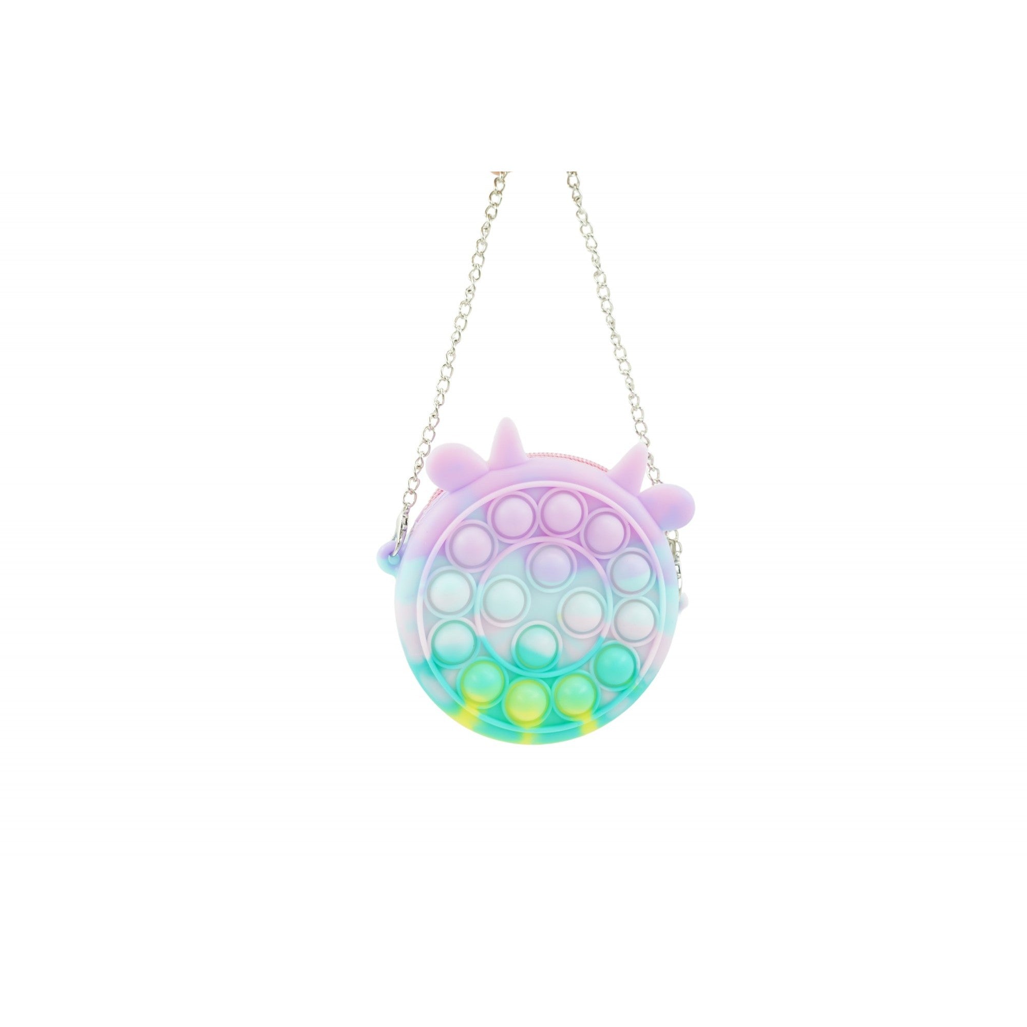 Jucarie antistres din silicon Flippy, Pop it Now and Flip It ,Mini Geanta, Vacuta, 6 cm, Macarons-0