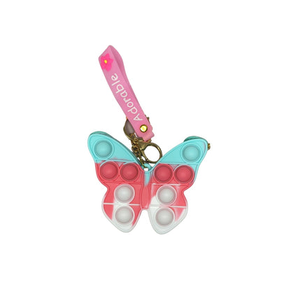 Jucarie antistres din silicon, Flippy, Pop It Now and Flip It, Portofel fluturas, Bleu/Alb-1