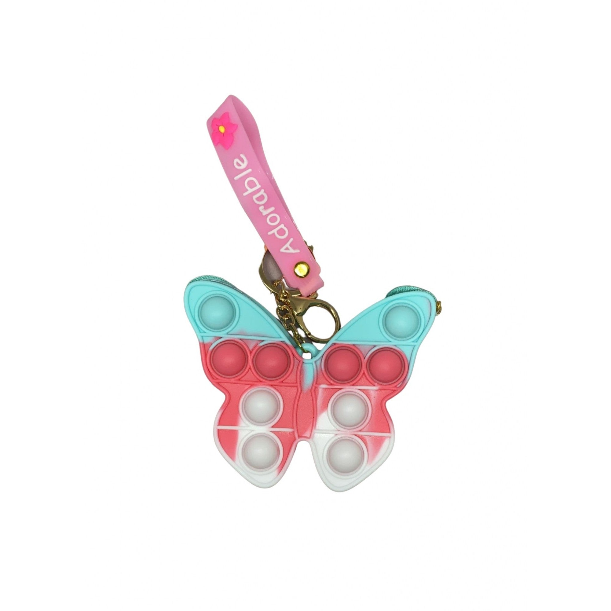 Jucarie antistres din silicon, Flippy, Pop It Now and Flip It, Portofel fluturas, Bleu/Alb-0