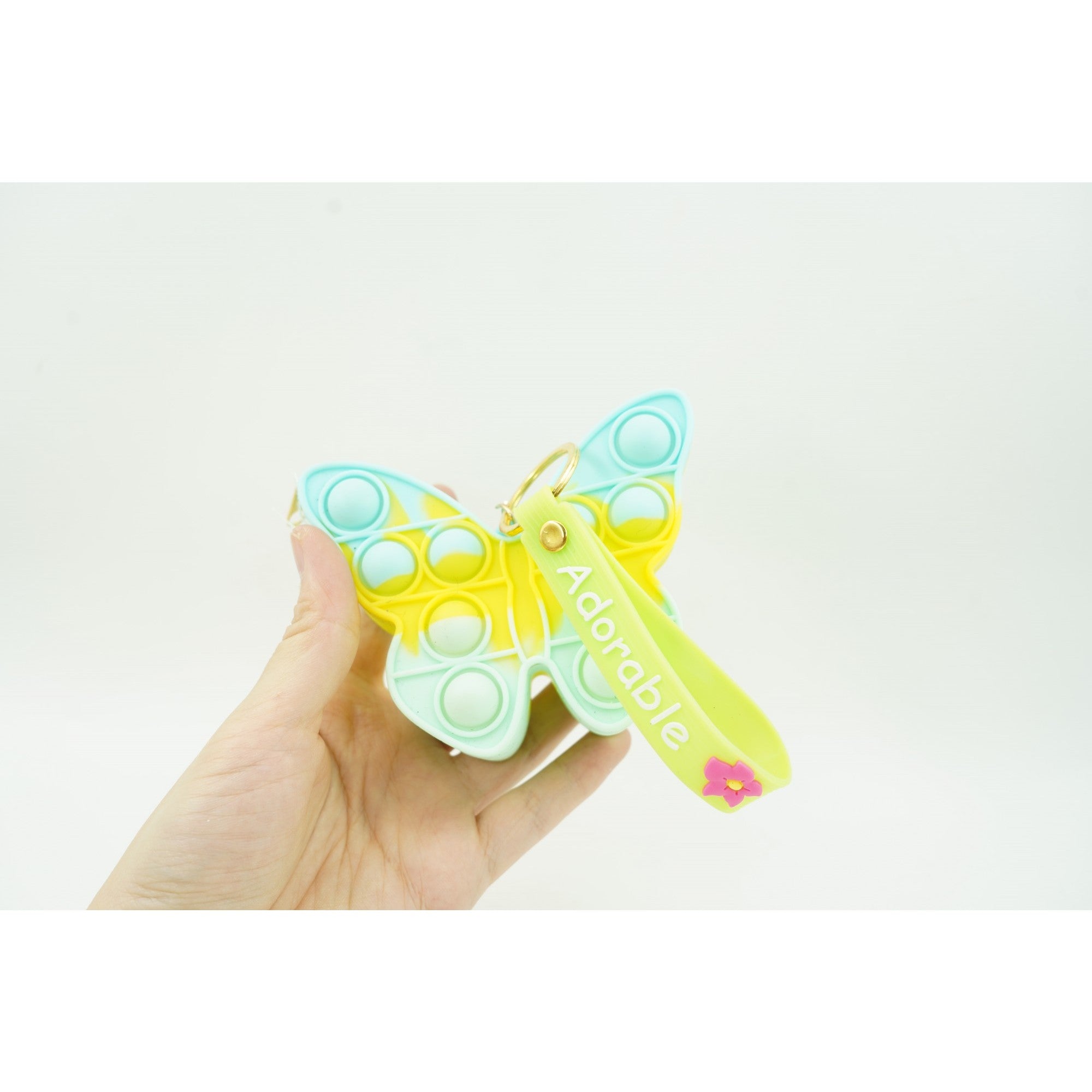 Jucarie antistres din silicon, Flippy, Pop It Now and Flip It, Portofel fluturas, Bleu/Galben-2