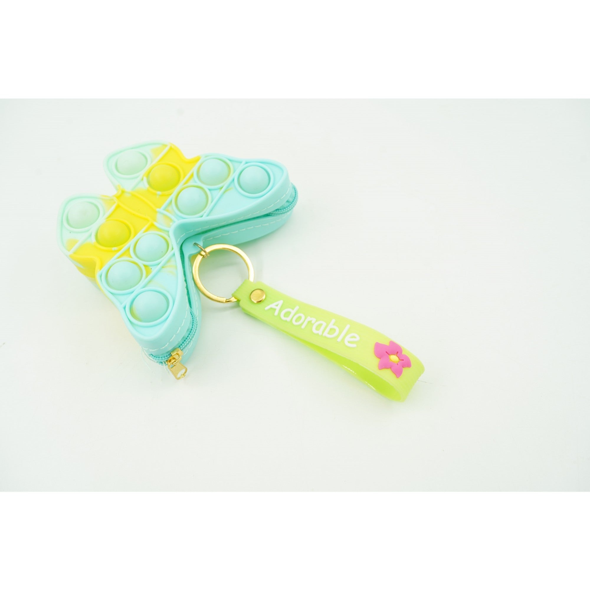 Jucarie antistres din silicon, Flippy, Pop It Now and Flip It, Portofel fluturas, Bleu/Galben-3
