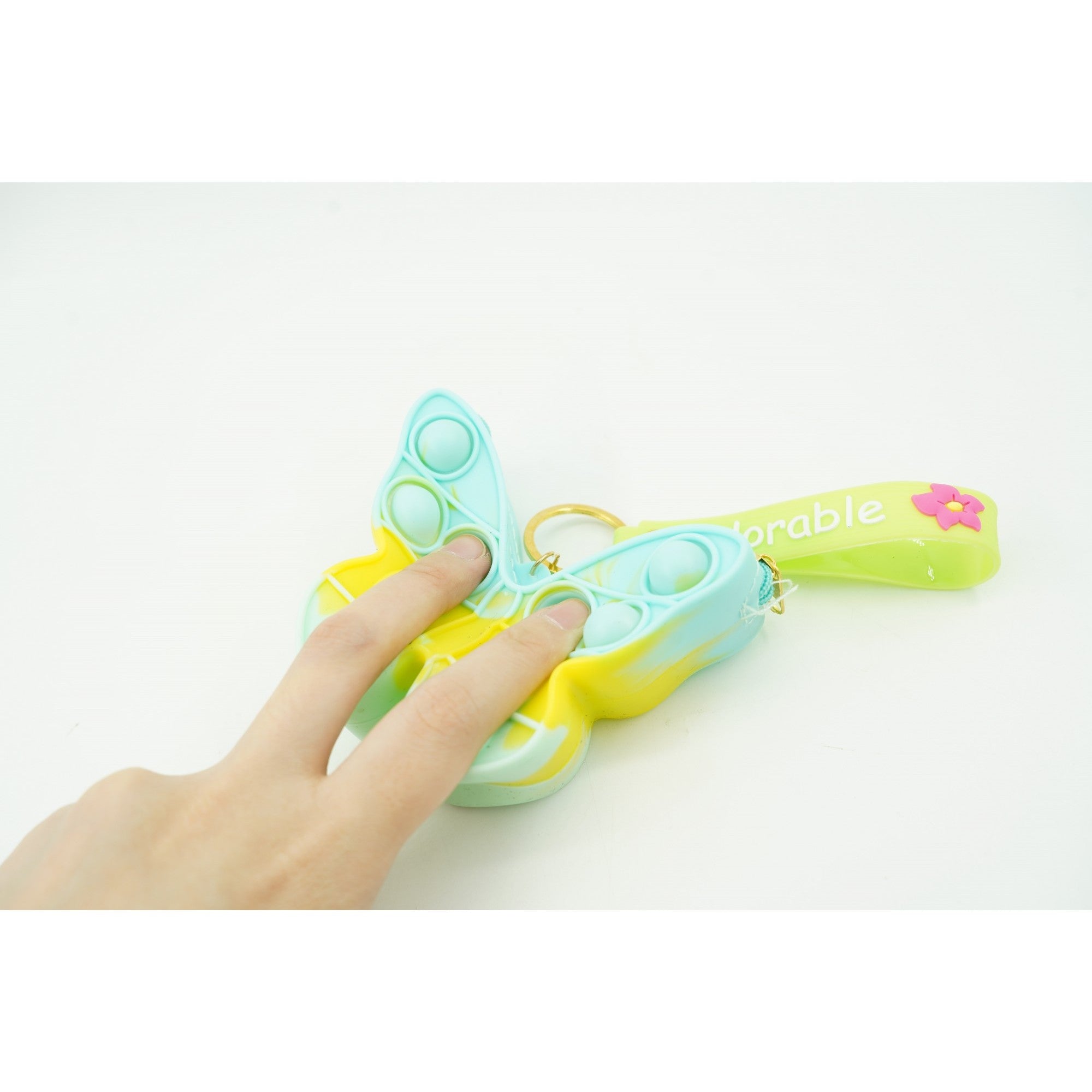 Jucarie antistres din silicon, Flippy, Pop It Now and Flip It, Portofel fluturas, Bleu/Galben-4