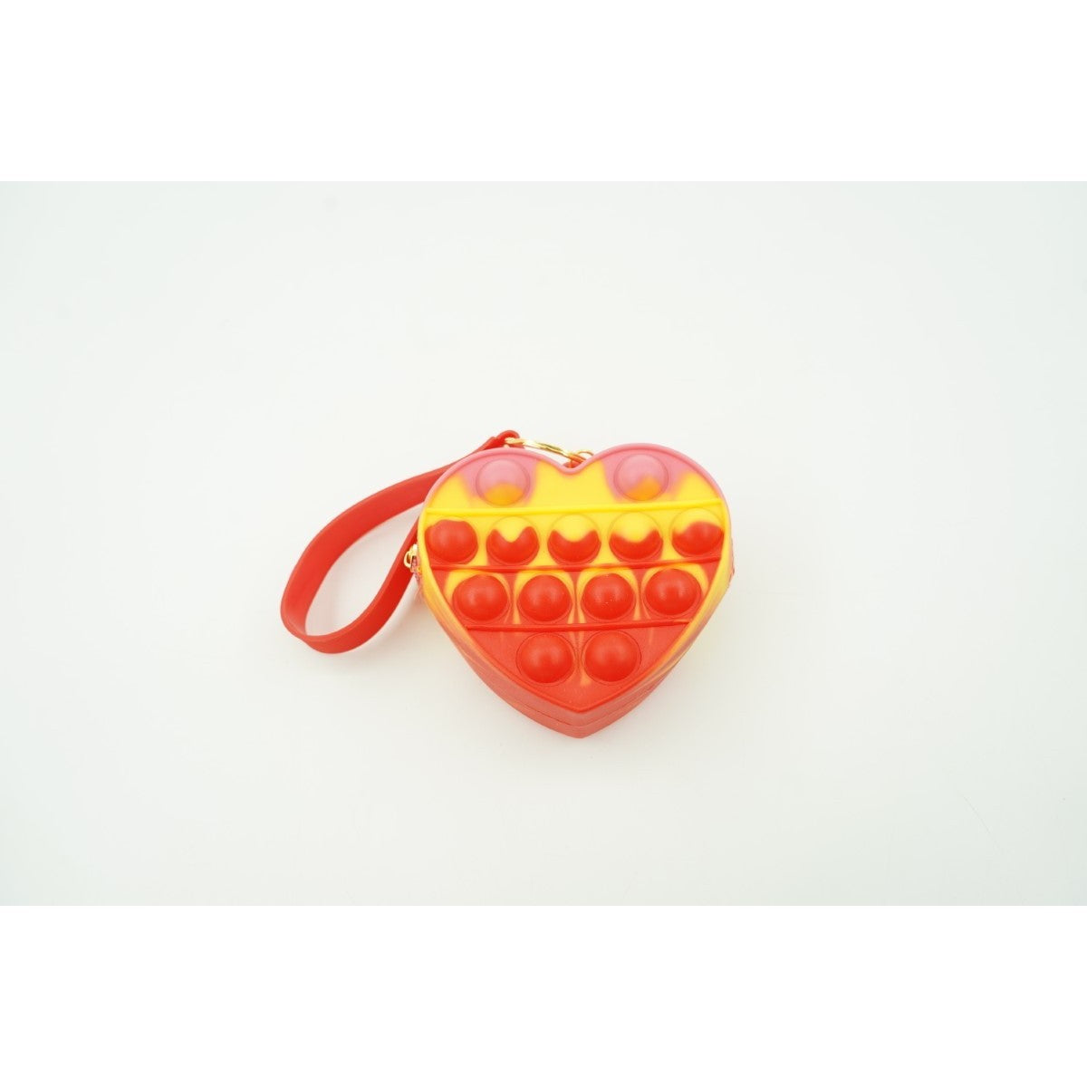 Jucarie antistres din silicon, Flippy, Pop It Now and Flip It, Portofel inima, Rosu/Galben-1