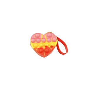 Jucarie antistres din silicon, Flippy, Pop It Now and Flip It, Portofel inima, Rosu/Galben-0