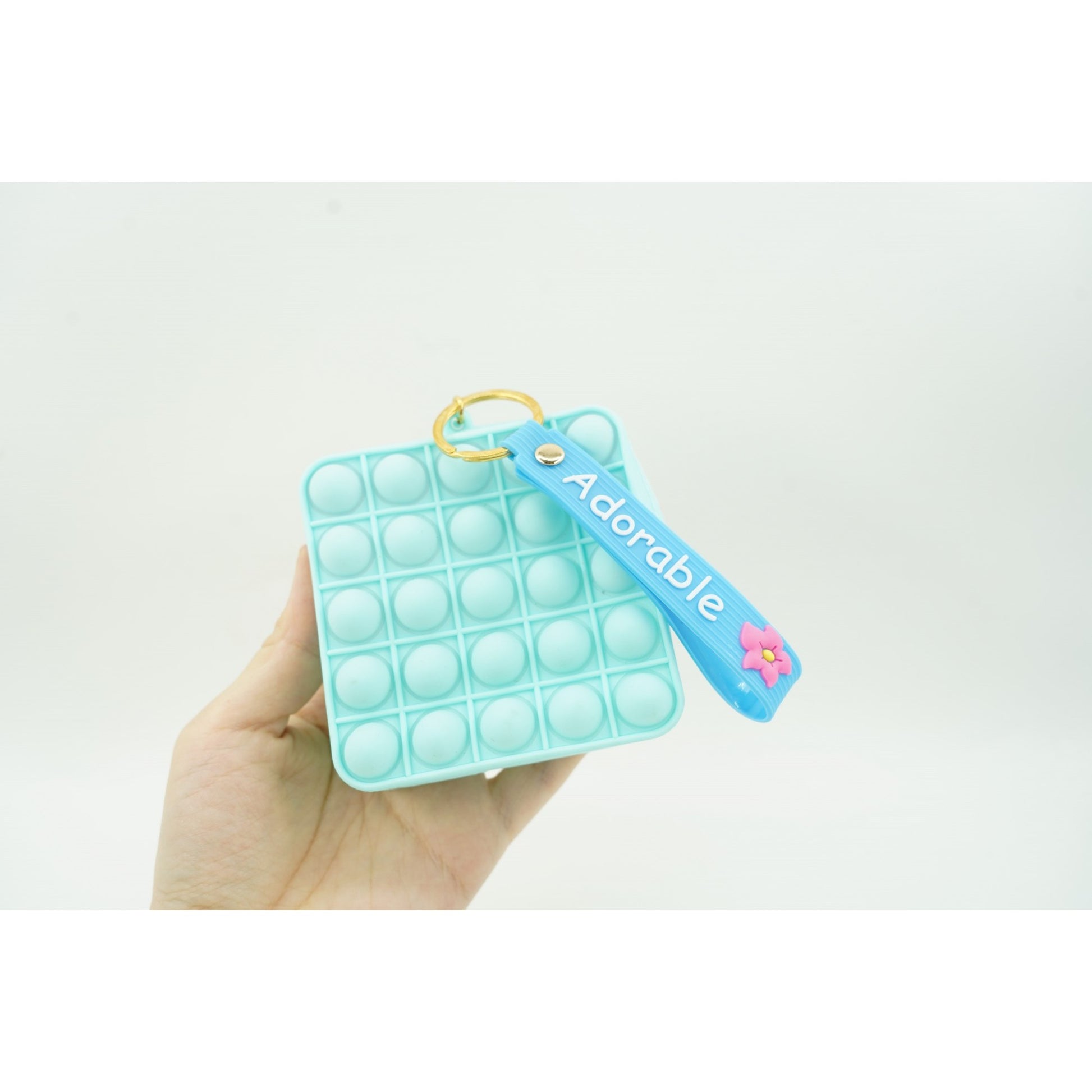 Jucarie antistres din silicon, Flippy, Pop It Now and Flip It, Portofel patrat, Verde/Bleu-1