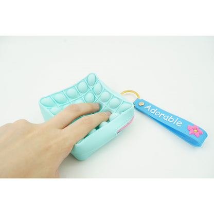 Jucarie antistres din silicon, Flippy, Pop It Now and Flip It, Portofel patrat, Verde/Bleu-3