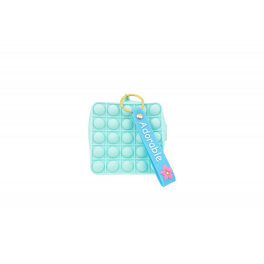 Jucarie antistres din silicon, Flippy, Pop It Now and Flip It, Portofel patrat, Verde/Bleu-0