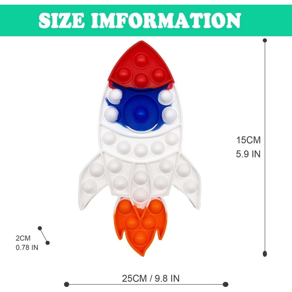 Jucarie antistres din silicon Flippy, Pop it Now and Flip It ,Racheta ,Multicolor-1