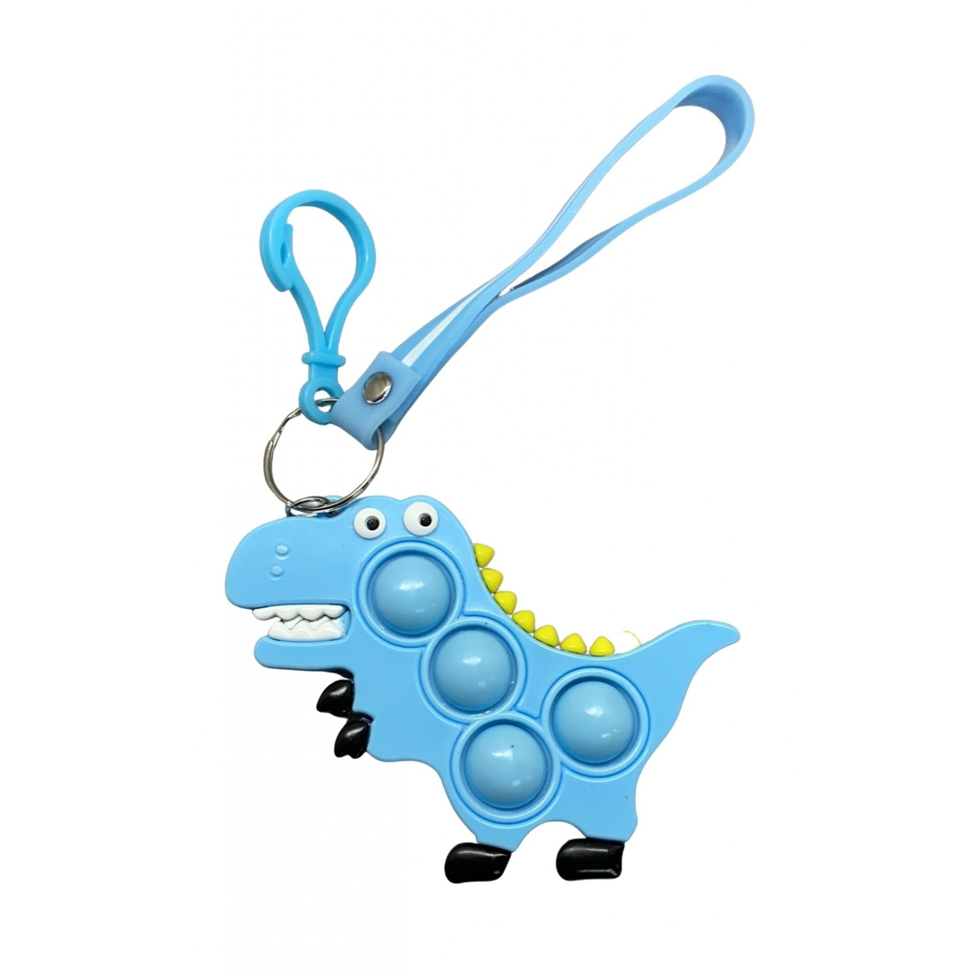 Jucarie antistres din silicon, Flippy, Pop It Now and Flip It, Simple Dimple, Breloc, Dinozaur, Bleu-0