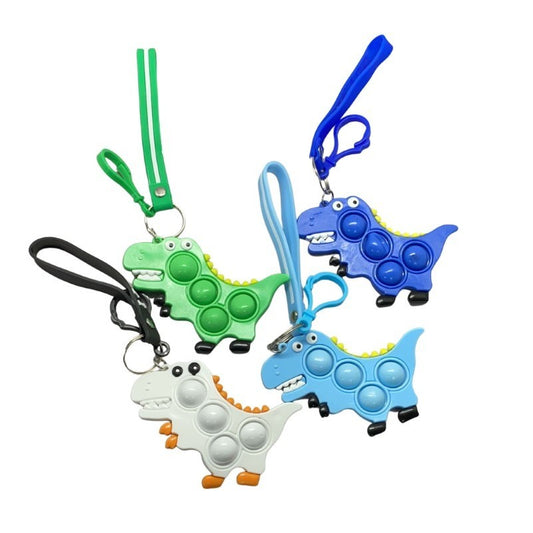 Jucarie antistres din silicon, Flippy, Pop It Now and Flip It, Simple Dimple, Breloc, Dinozaur, Verde-1