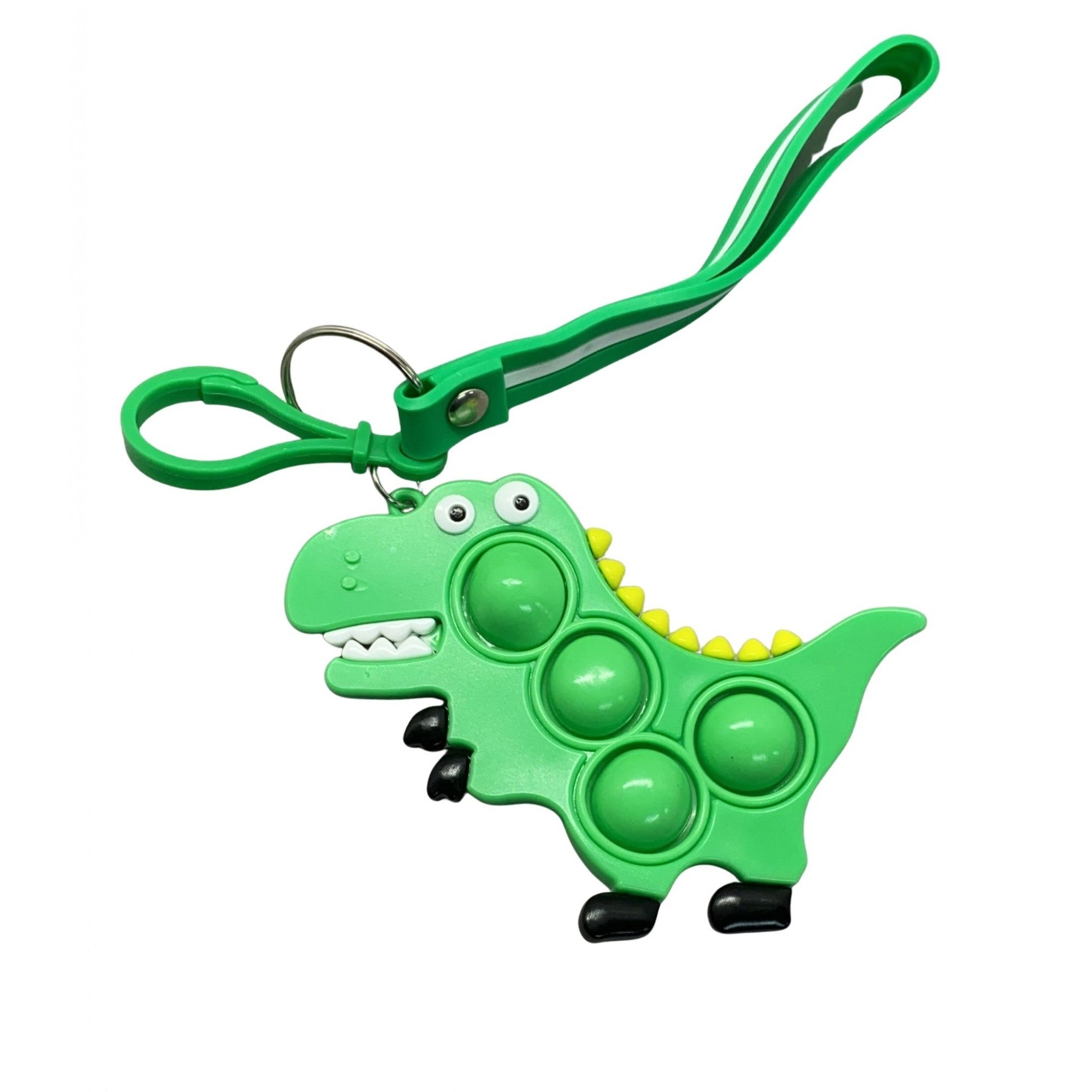 Jucarie antistres din silicon, Flippy, Pop It Now and Flip It, Simple Dimple, Breloc, Dinozaur, Verde-0