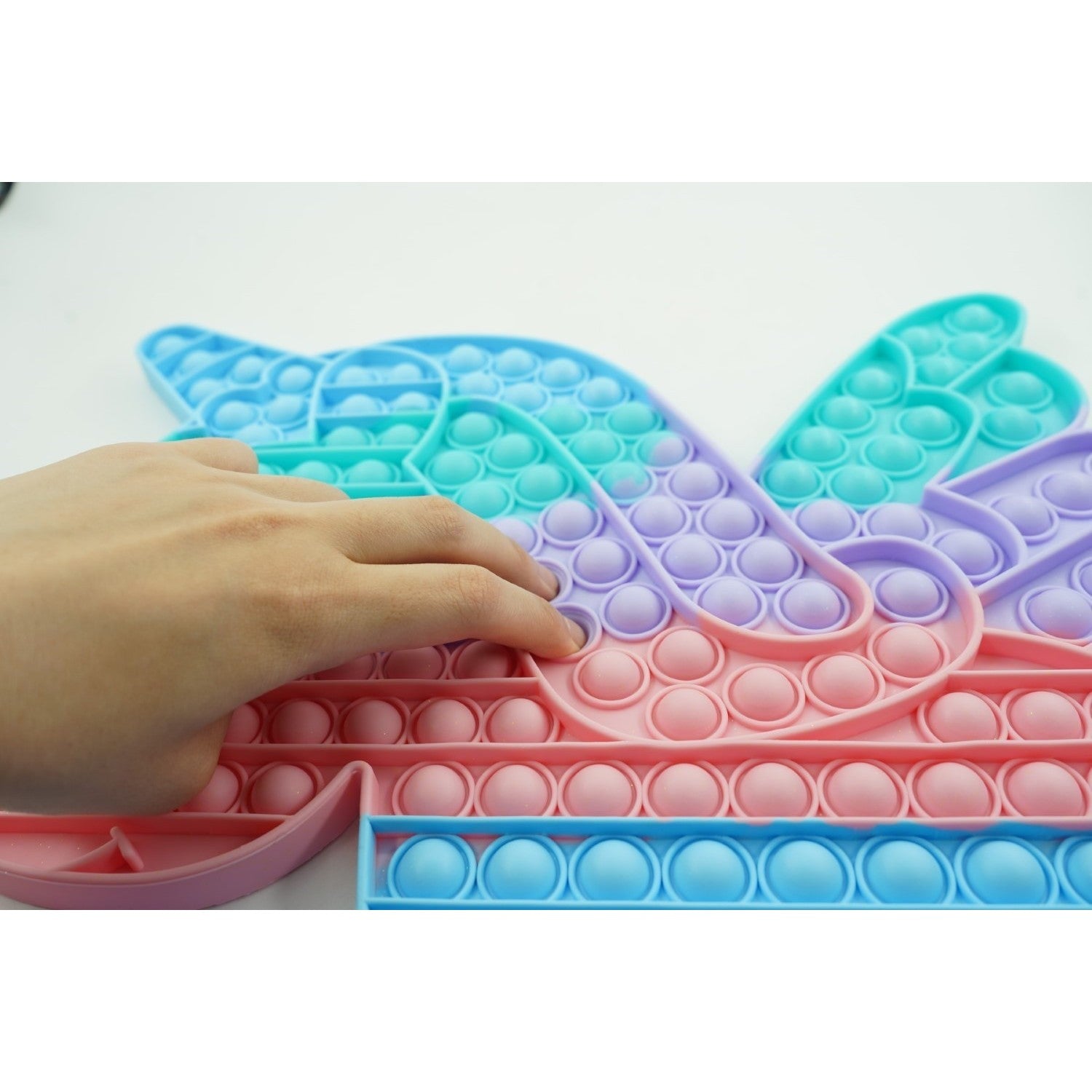 Jucarie antistres din silicon Flippy, Pop it Now and Flip It ,Unicorn cu aripi ,Curcubeu-3
