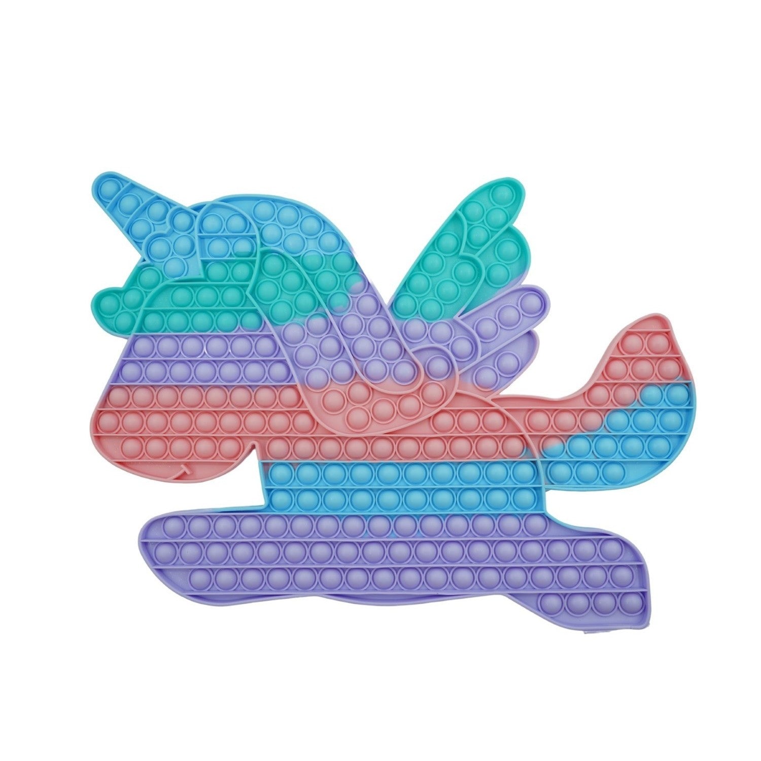 Jucarie antistres din silicon Flippy, Pop it Now and Flip It ,Unicorn cu aripi ,Curcubeu-0