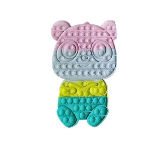 Jucarie antistres din silicon Flippy, Pop it Now and Flip It , Ursulet Panda, Multicolor, Model 1-0