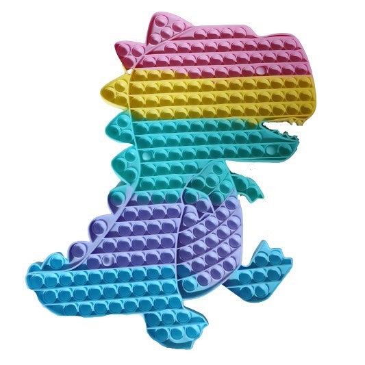 Jucarie antistres din silicon, Flippy, Pop It Now, Dinozaur, Multicolor, 45x32 cm, Model 3-1