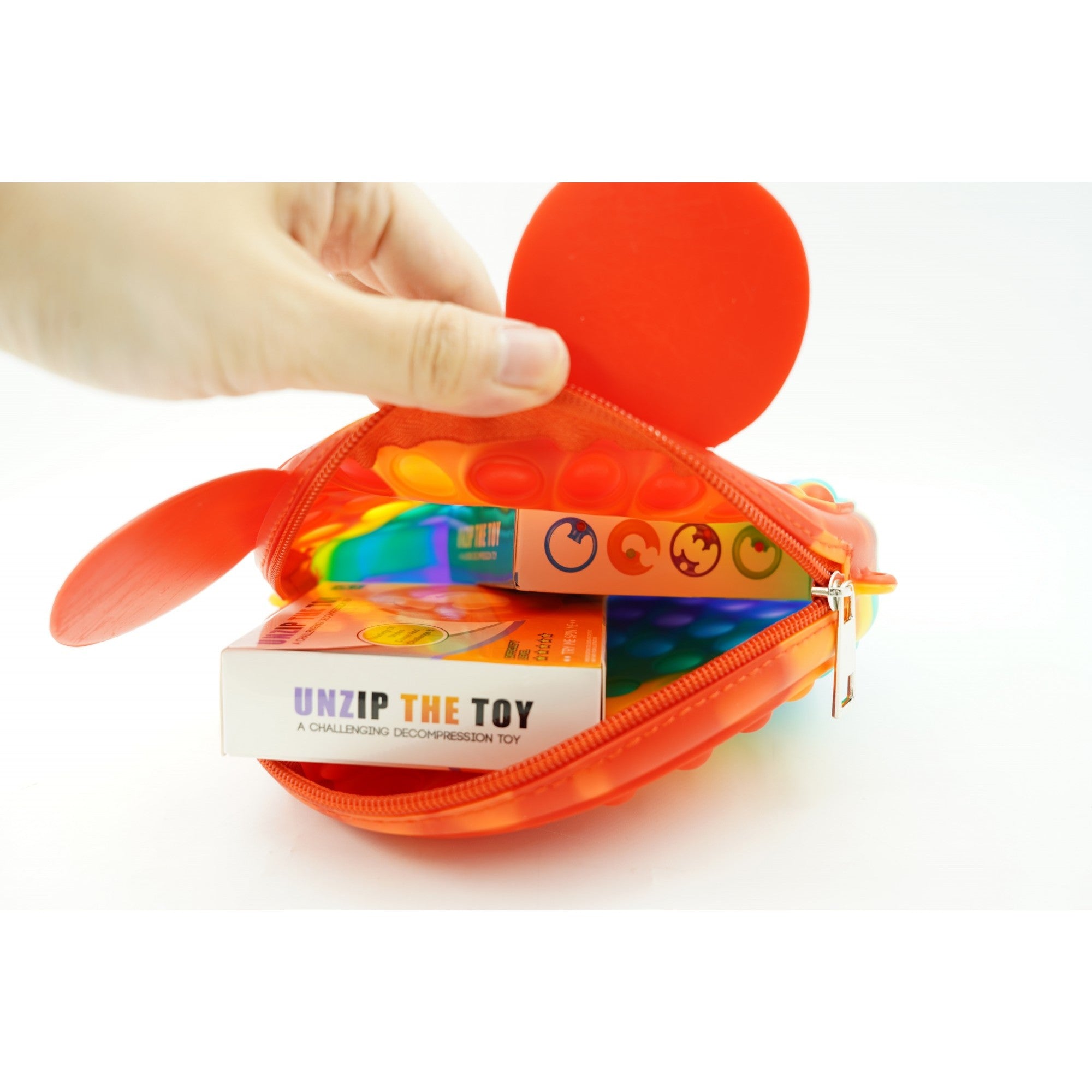 Jucarie antistres din silicon, Pop it Now and Flip It, Flippy, Geanta, Model 1, Multicolor-6