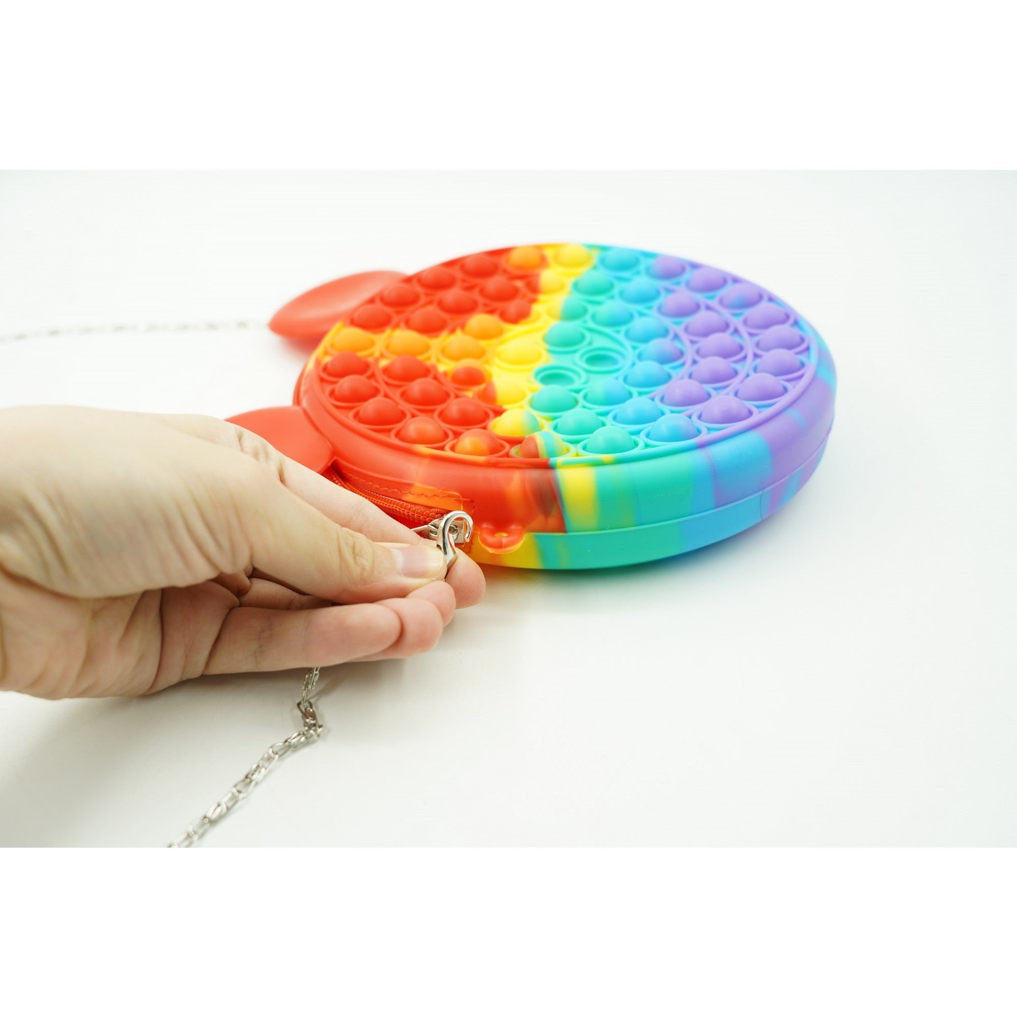 Jucarie antistres din silicon, Pop it Now and Flip It, Flippy, Geanta, Model 1, Multicolor-7