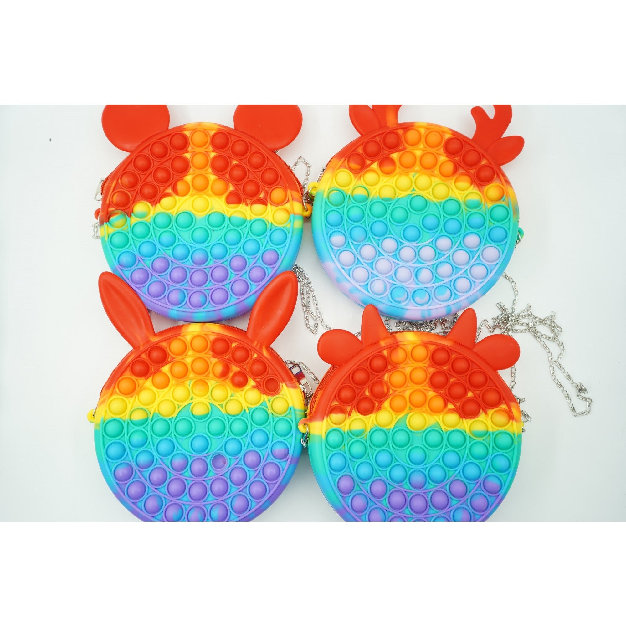 Jucarie antistres din silicon, Pop it Now and Flip It, Flippy, Geanta, Model 1, Multicolor-1