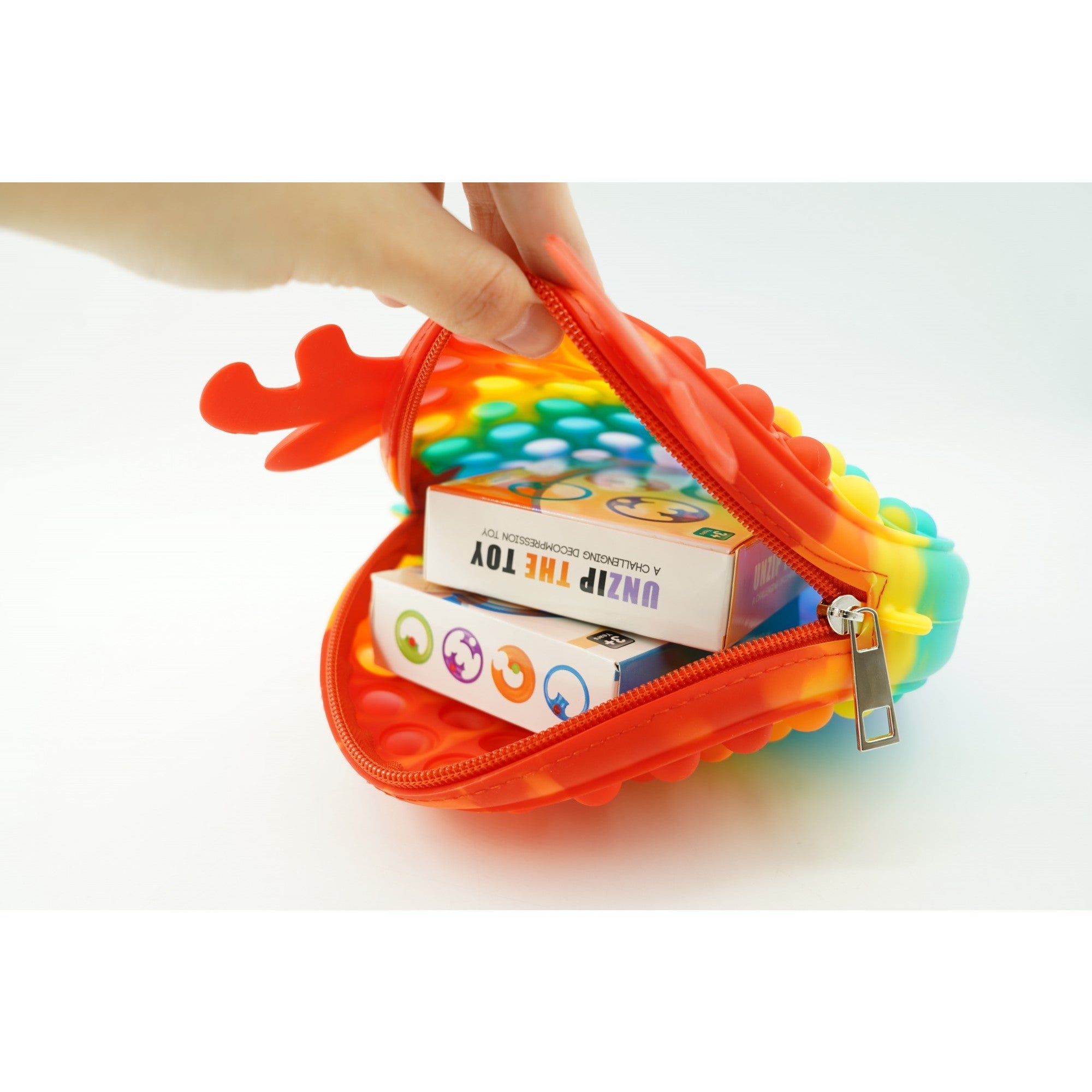 Jucarie antistres din silicon, Pop it Now and Flip It, Flippy, Geanta, Model 2, Multicolor-6