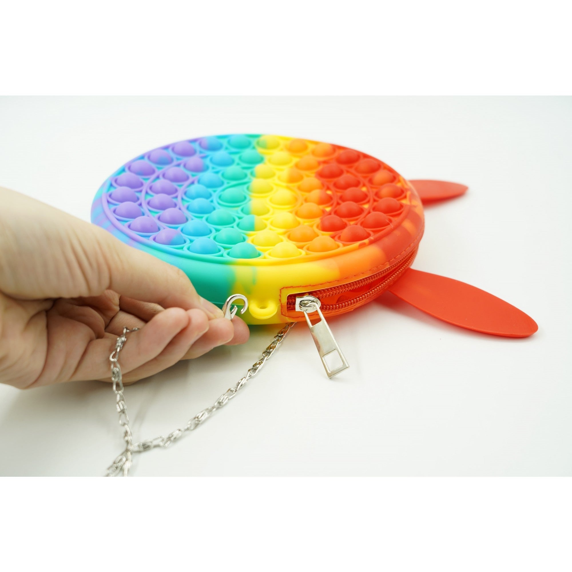 Jucarie antistres din silicon, Pop it Now and Flip It, Flippy, Geanta, Model 3, Multicolor-4