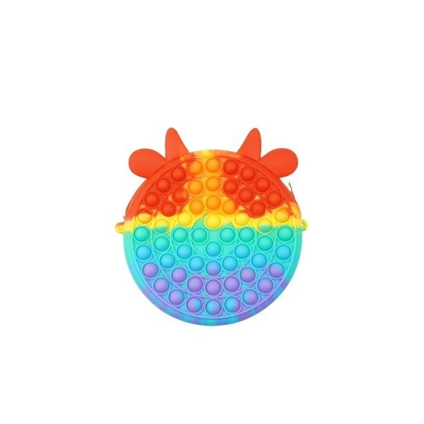 Jucarie antistres din silicon, Pop it Now and Flip It, Flippy, Geanta, Model 4, Multicolor-0