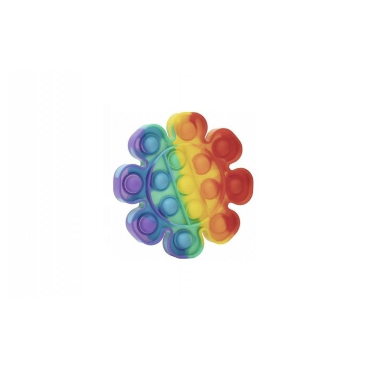 Jucarie antistres din silicon, Pop It Now and Flip It, Floare, Multicolor, Model 2-0