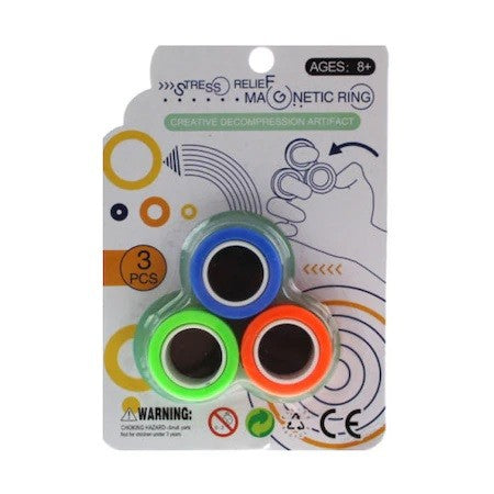 Jucarie antistres Flippy, inele magnetice, 3 piese, Multicolor-1