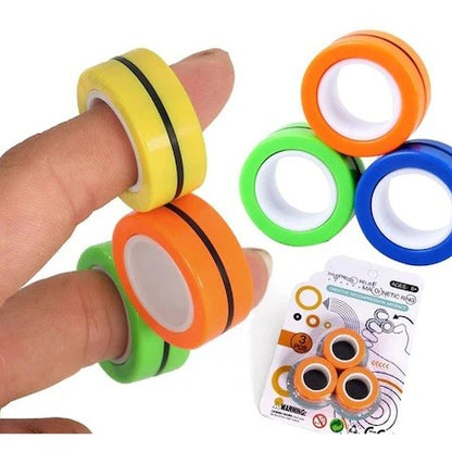 Jucarie antistres Flippy, inele magnetice, 3 piese, Multicolor-2