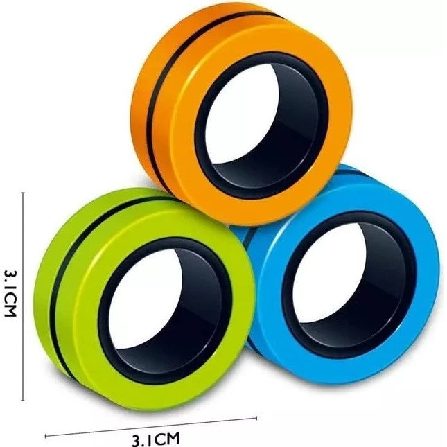 Jucarie antistres Flippy, inele magnetice, 3 piese, Multicolor-5