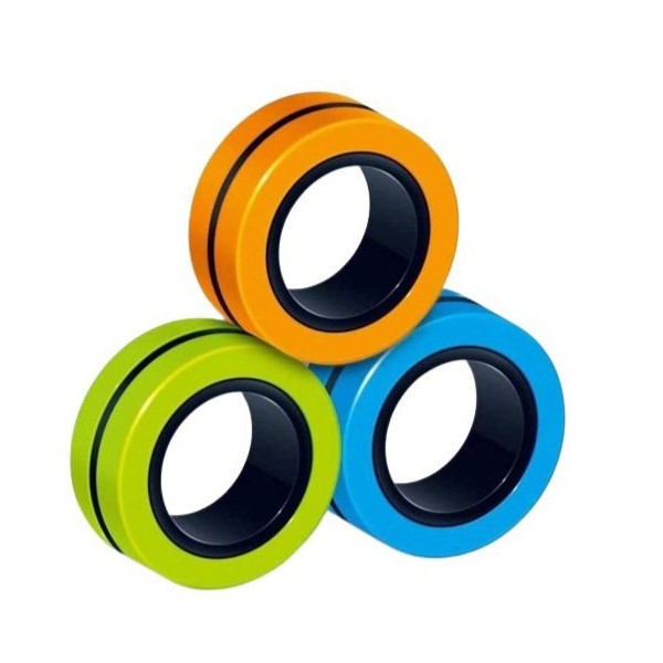 Jucarie antistres Flippy, inele magnetice, 3 piese, Multicolor-0