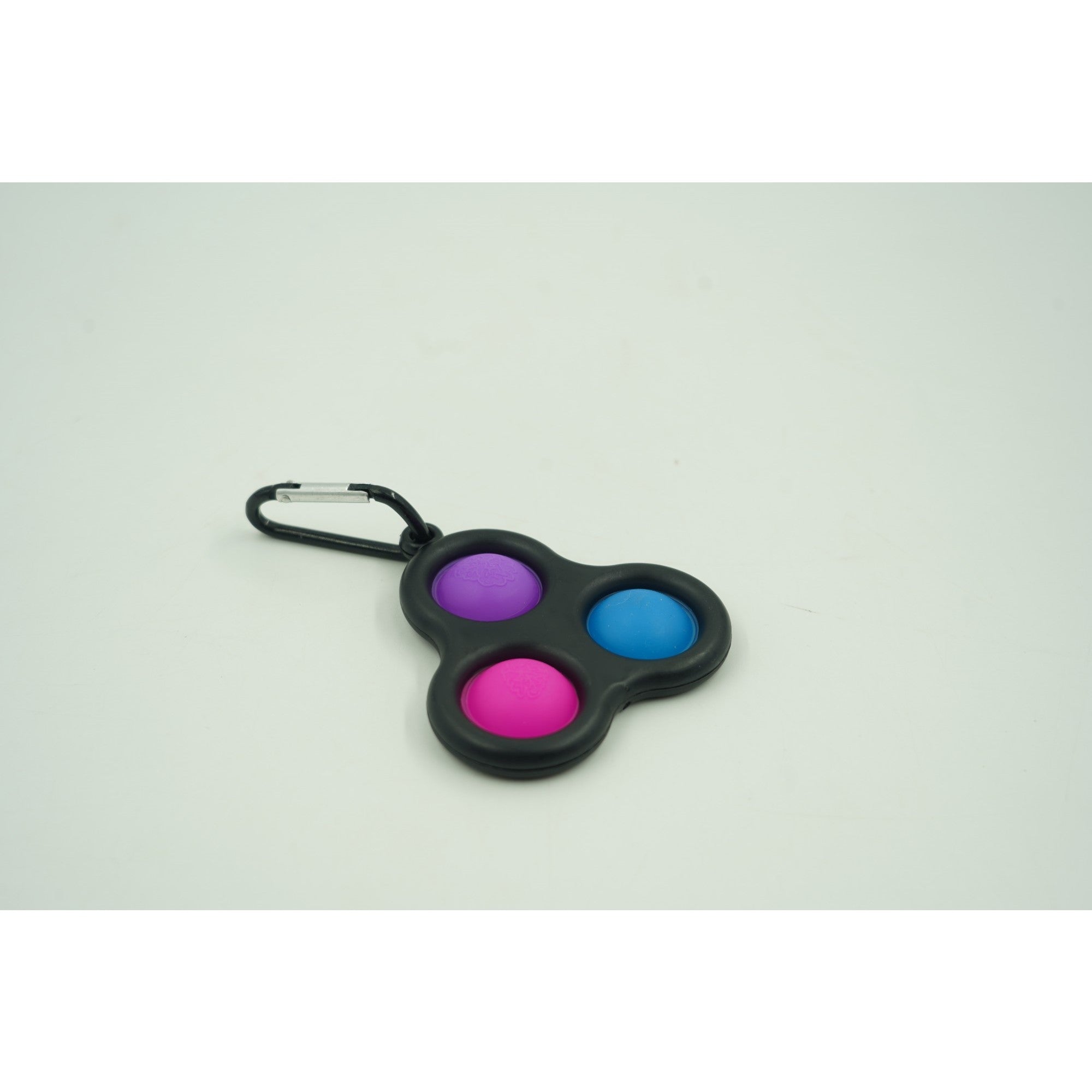 Jucarie antistres, Pop it, tip breloc, triunghi, 8 cm, multicolor, Negru-1