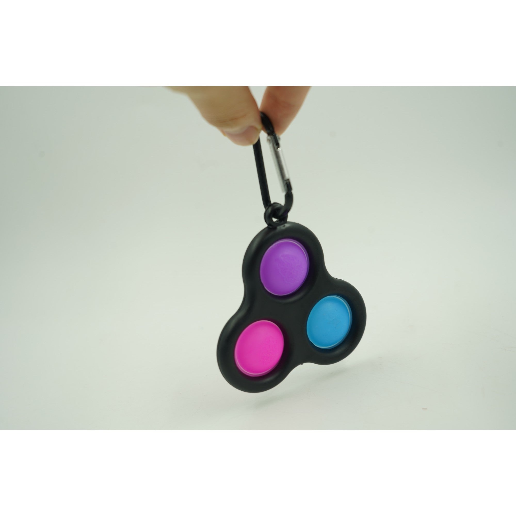 Jucarie antistres, Pop it, tip breloc, triunghi, 8 cm, multicolor, Negru-2