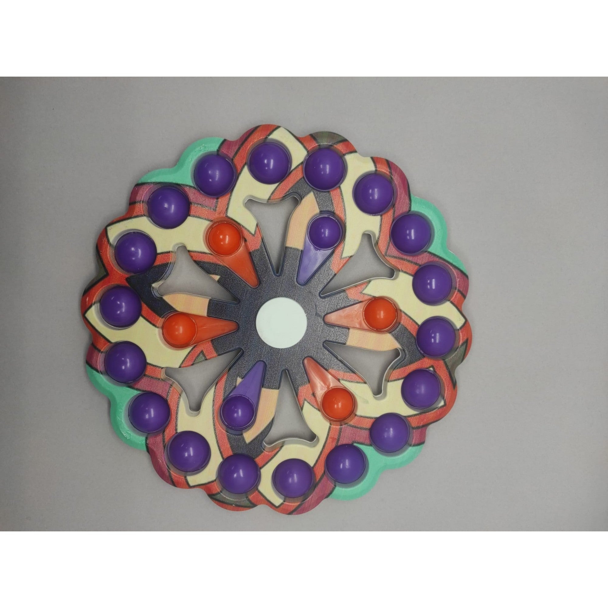 Jucarie antistres, simple dimple, fidget toy spinner, cu 24 buline, Multicolor, mix, Flippy-3