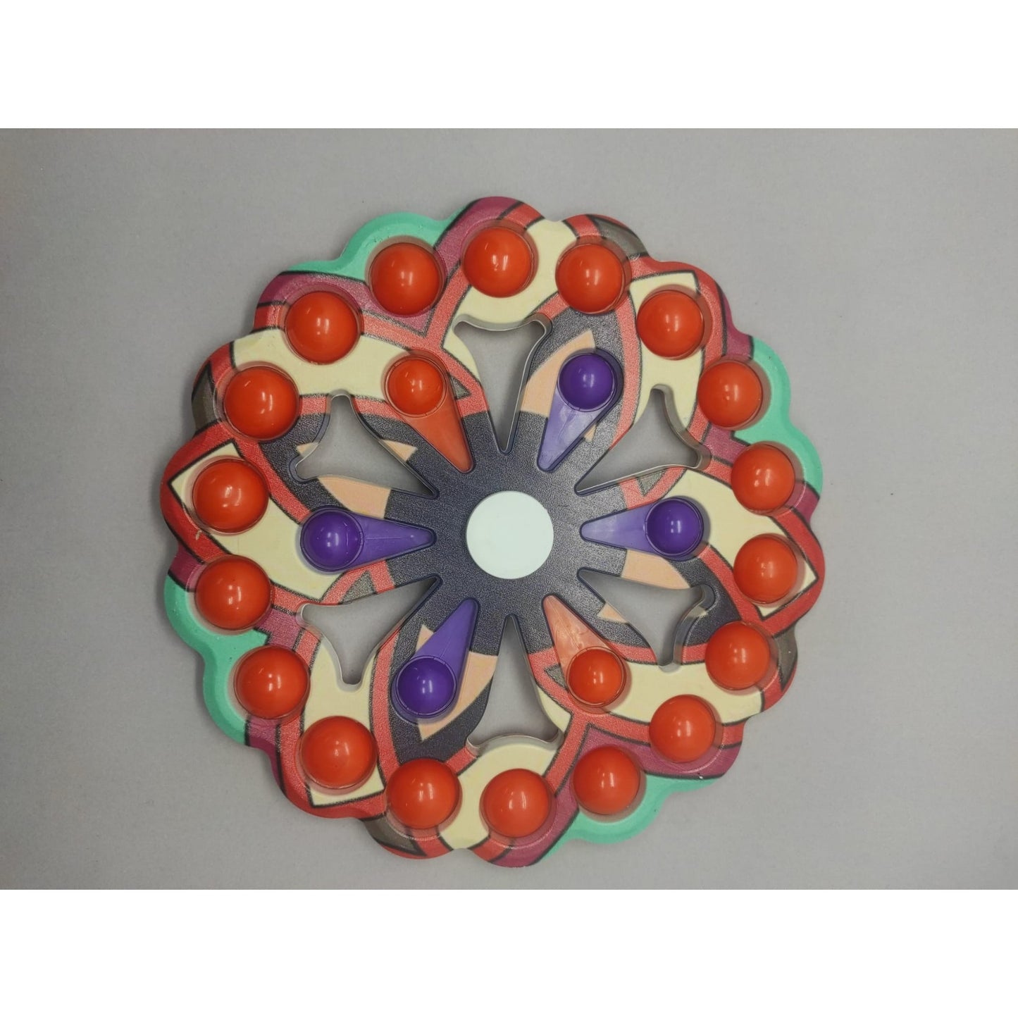 Jucarie antistres, simple dimple, fidget toy spinner, cu 24 buline, Multicolor, mix, Flippy-4